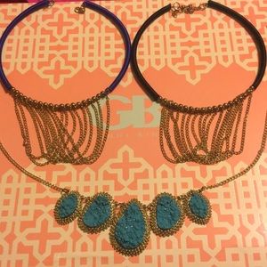SOLD3 necklaces Blue black gold costume jewelry cheap